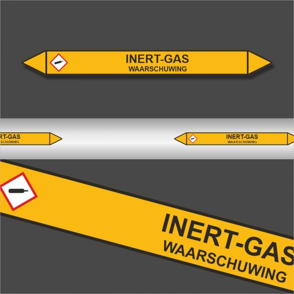 Leidingstickers Leidingmarkering Inert gas (Gassen)