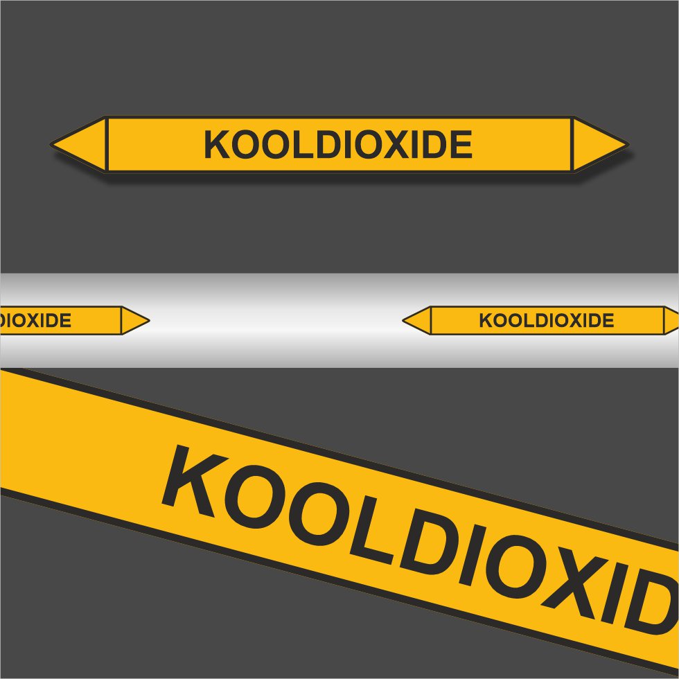 Leidingstickers Leidingmarkering Kooldioxide (Gassen)