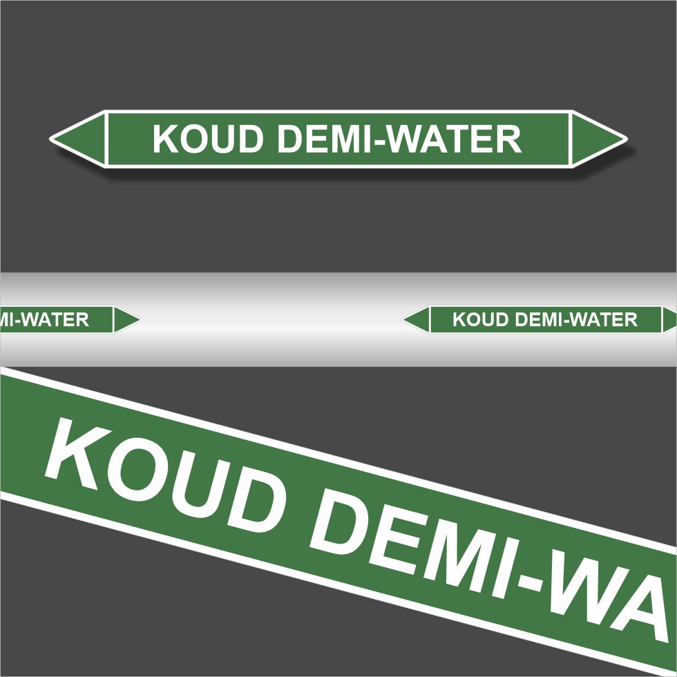 Leidingstickers Leidingmarkering Koud demi-water (Water) Leidingstickers Leidingmarkering Koud demi-water (Water)