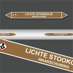 Leidingstickers Leidingmarkering Lichte stookolie (Ontvlambare vloeistoffen)