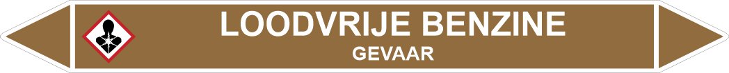 Leidingstickers Leidingmarkering Loodvrije Benzine (Ontvlambare vloeistoffen) Leidingstickers Leidingmarkering Loodvrije Benzine (Ontvlambare vloeistoffen)
