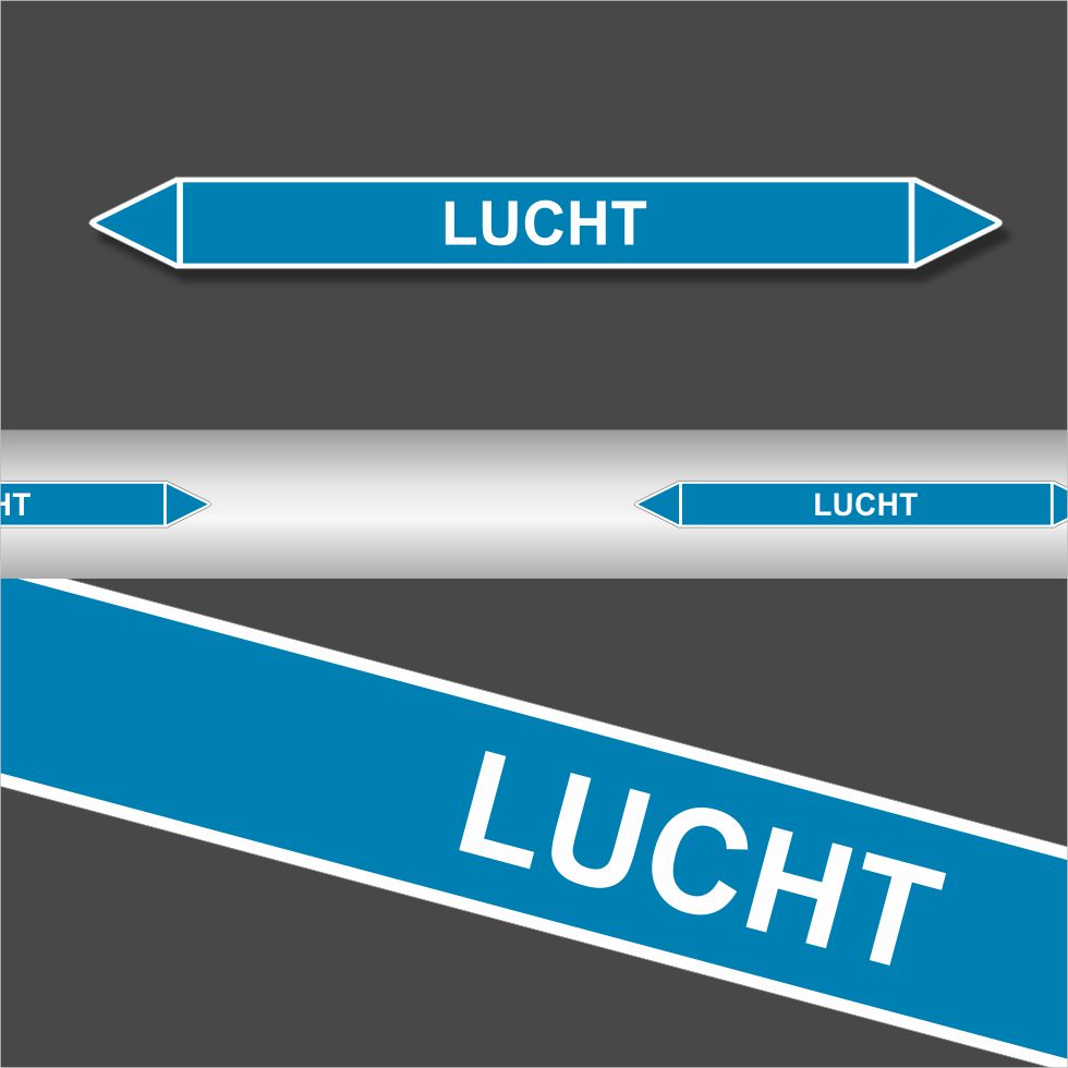 Leidingstickers Leidingmarkering Lucht (Lucht) Leidingstickers Leidingmarkering Lucht (Lucht)