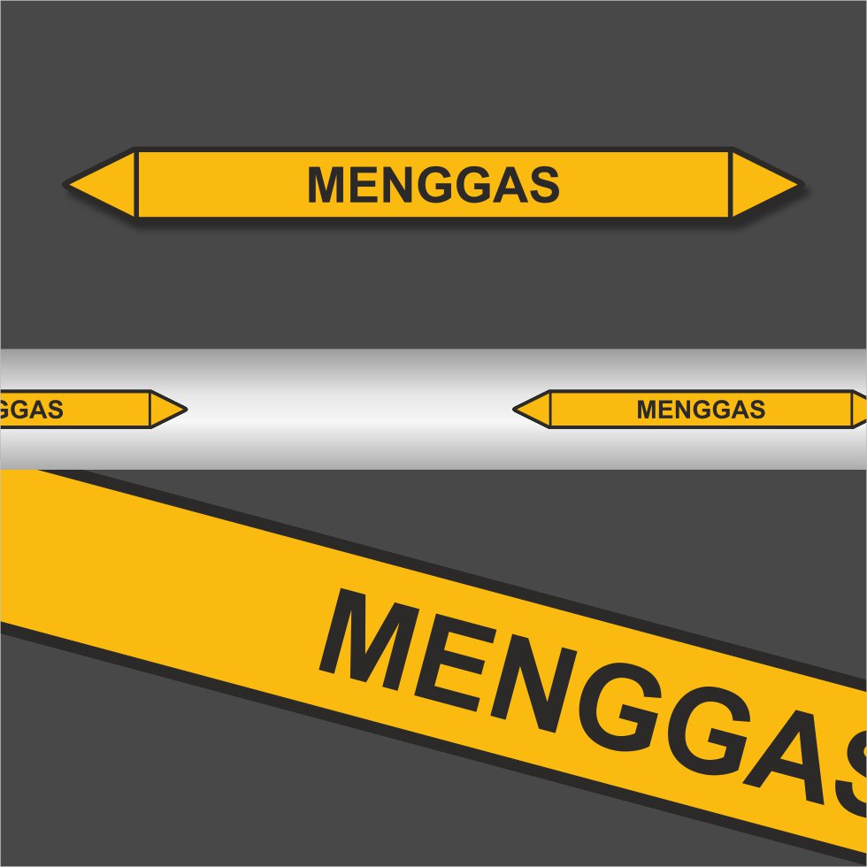 Leidingstickers Leidingmarkering Menggas (Gassen) Leidingstickers Leidingmarkering Menggas (Gassen)