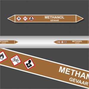 Leidingstickers Leidingmarkering Methanol (Ontvlambare vloeistoffen)
