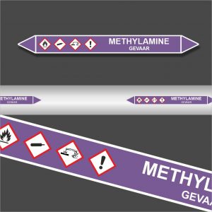 Leidingstickers Leidingmarkering Methylamine (Basen)
