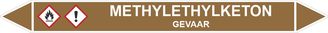 Leidingstickers Leidingmarkering Methylethylketon (Ontvlambare vloeistoffen) Leidingstickers Leidingmarkering Methylethylketon (Ontvlambare vloeistoffen)