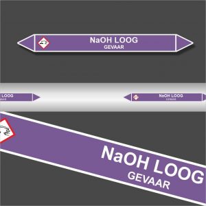 Leidingstickers Leidingmarkering NaOH Loog (Basen)