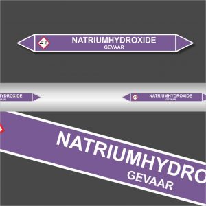 Leidingstickers Leidingmarkering Natriumhydroxide (basen)