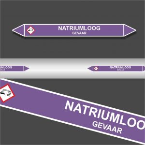 Leidingstickers Leidingmarkering Natriumloog (Basen)