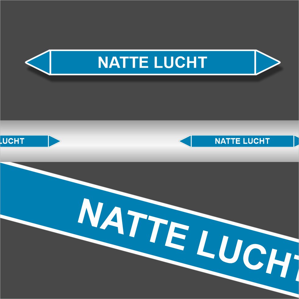 Leidingstickers Leidingmarkering Natte Lucht (Lucht) Leidingstickers Leidingmarkering Natte Lucht (Lucht)