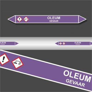 Leidingstickers Leidingmarkering Oleum (Basen)