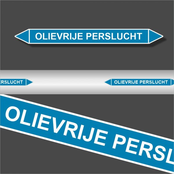 Leidingstickers Leidingmarkering Olievrije Perslucht (Lucht)