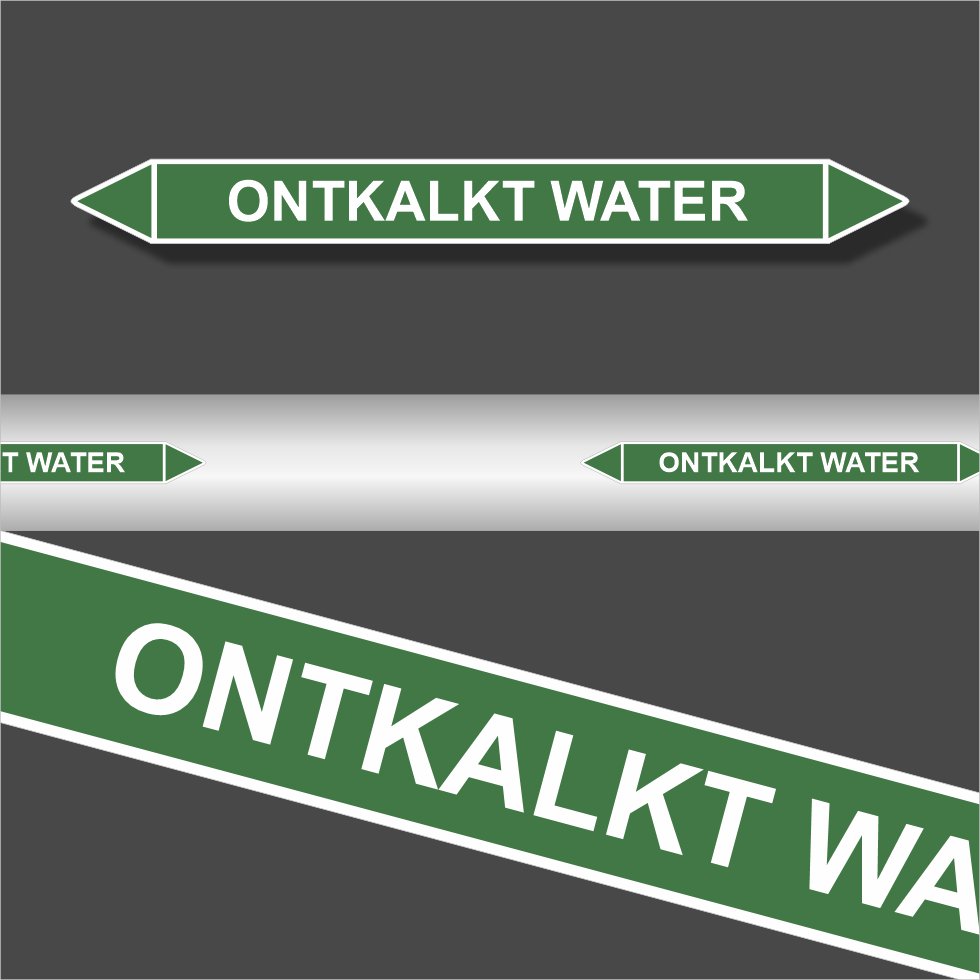 Leidingstickers Leidingmarkering Ontkalkt water (Water) Leidingstickers Leidingmarkering Ontkalkt water (Water)