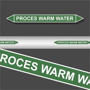 Leidingstickers Leidingmarkering Proces warm water (Water)