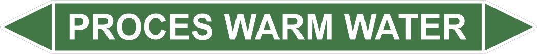 Leidingstickers Leidingmarkering Proces warm water (Water)