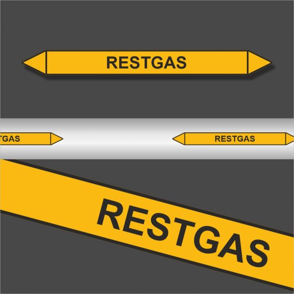 Leidingstickers Leidingmarkering Restgas (Gassen)