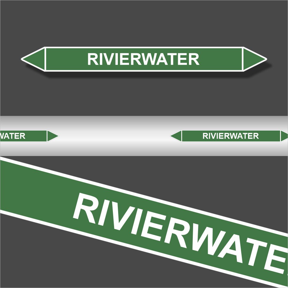 Leidingstickers Leidingmarkering Rivierwater (Water)