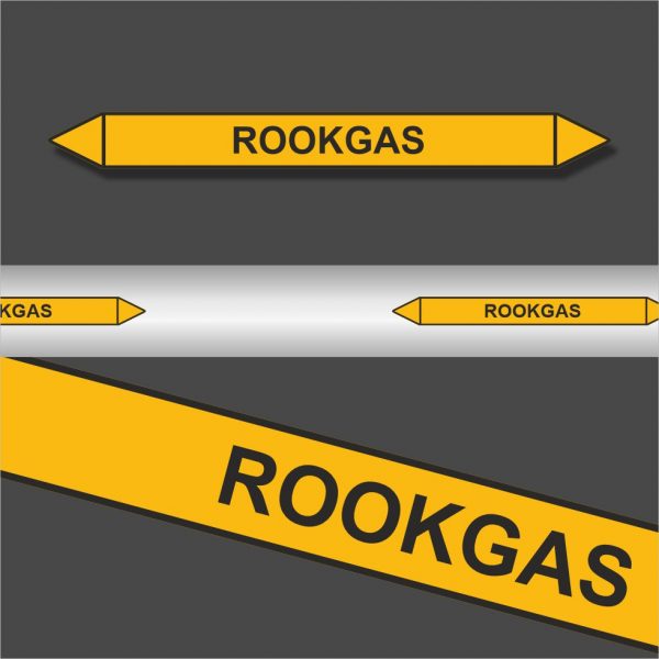 Leidingstickers Leidingmarkering Rookgas (Gassen)