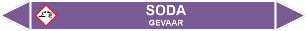 Leidingstickers Leidingmarkering Soda (Basen) Leidingstickers Leidingmarkering Soda (Basen)