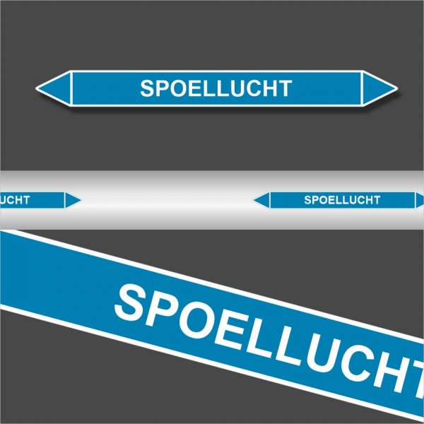 Leidingstickers Leidingmarkering Spoellucht (Lucht)