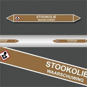 Leidingstickers Leidingmarkering Stookolie (Ontvlambare vloeistoffen)