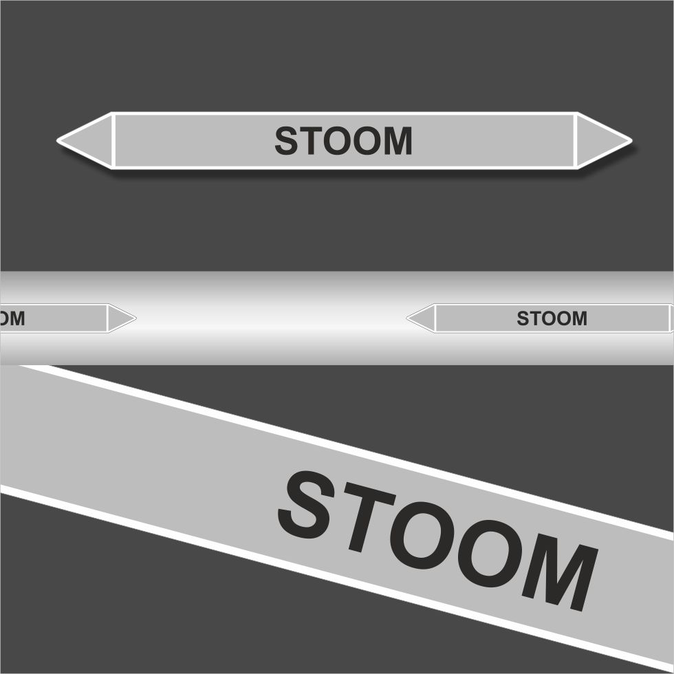 Leidingstickers Leidingmarkering Stoom (Stoom) Leidingstickers Leidingmarkering Stoom (Stoom)