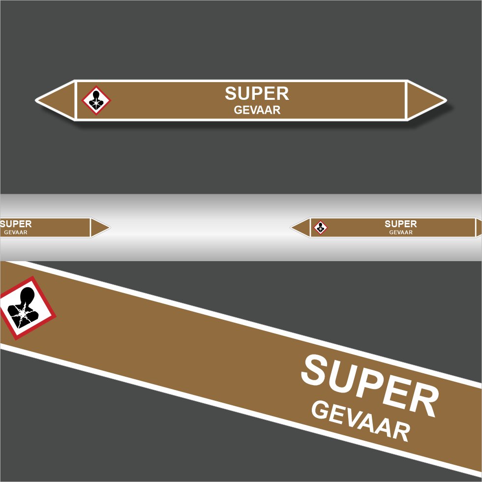 Leidingstickers Leidingmarkering Super (Ontvlambare vloeistoffen) Leidingstickers Leidingmarkering Super (Ontvlambare vloeistoffen)