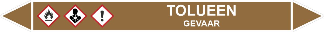 Leidingstickers Leidingmarkering Tolueen (Ontvlambare vloeistoffen)