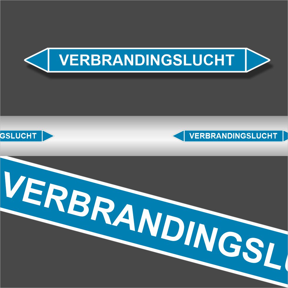 Leidingstickers Leidingmarkering Verbrandingslucht (Lucht) Leidingstickers Leidingmarkering Verbrandingslucht (Lucht)