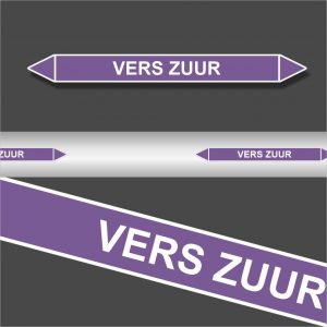 Leidingstickers Leidingmarkering Vers zuur (Basen)