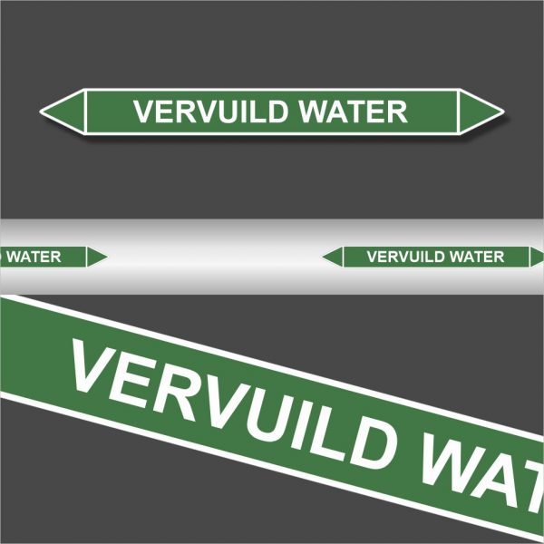 Leidingstickers Leidingmarkering Vervuild water (Water)