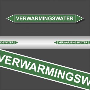 Leidingstickers Leidingmarkering Verwarmingswater (Water)