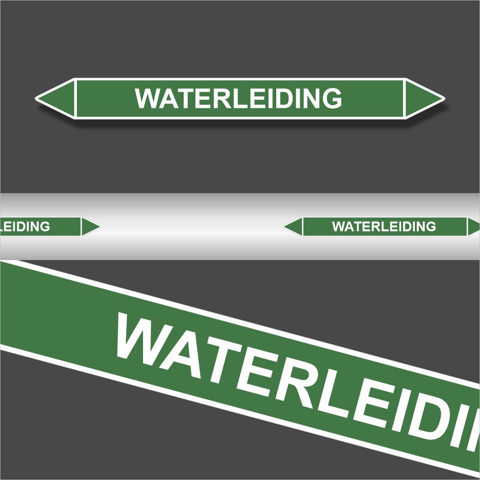 Leidingstickers Leidingmarkering Waterleiding (Water) Leidingstickers Leidingmarkering Waterleiding (Water)
