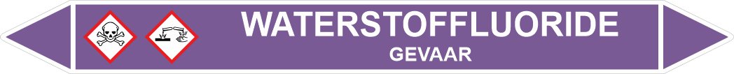 Leidingstickers Leidingmarkering Waterstoffluoride (Basen) Leidingstickers Leidingmarkering Waterstoffluoride (Basen)
