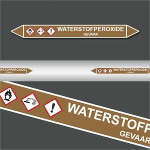 Leidingstickers Leidingmarkering Waterstofperoxide (Ontvlambare vloeistoffen)