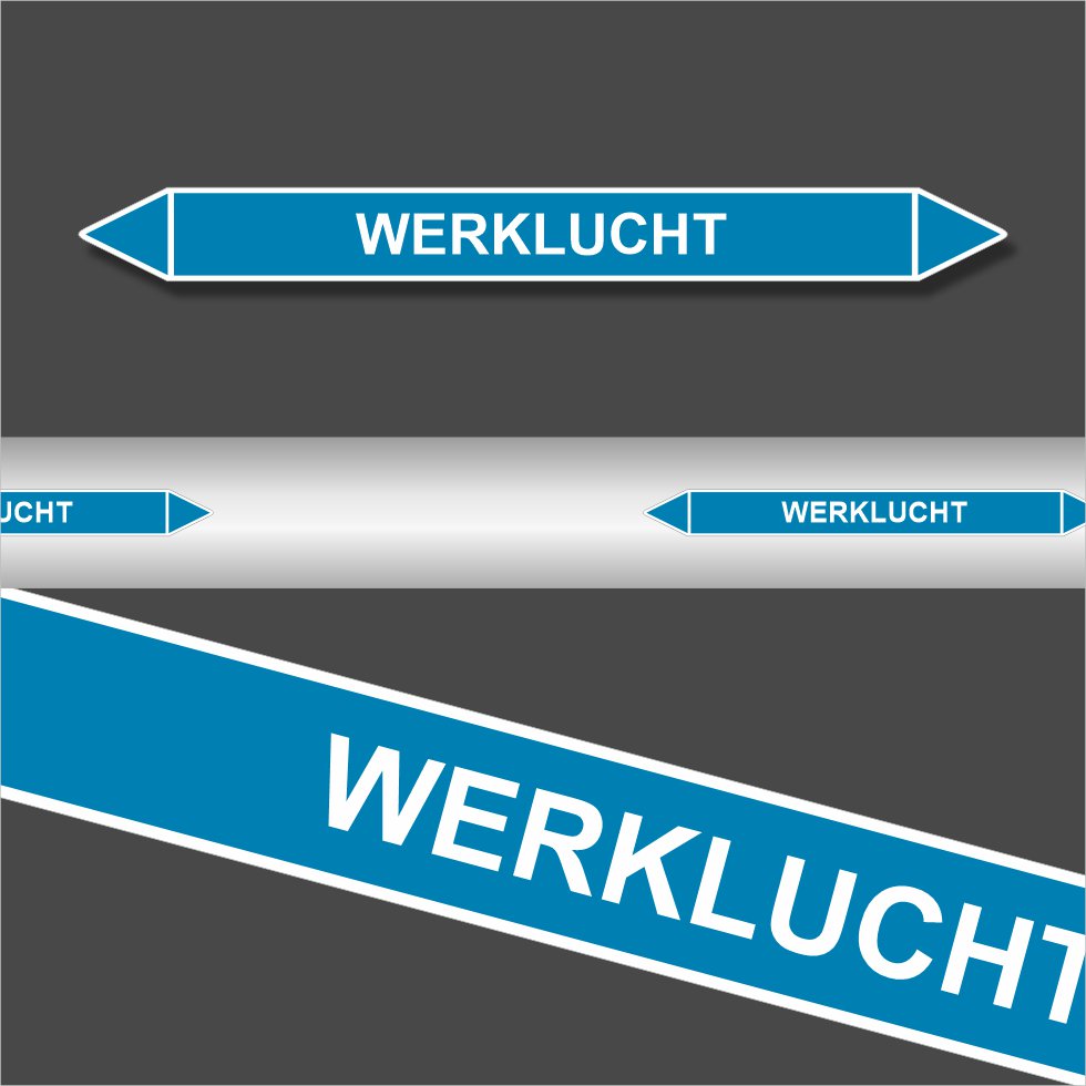 Leidingstickers Leidingmarkering Werklucht (Lucht) Leidingstickers Leidingmarkering Werklucht (Lucht)