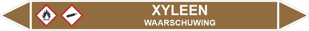 Leidingstickers Leidingmarkering Xyleen (Ontvlambare vloeistoffen)