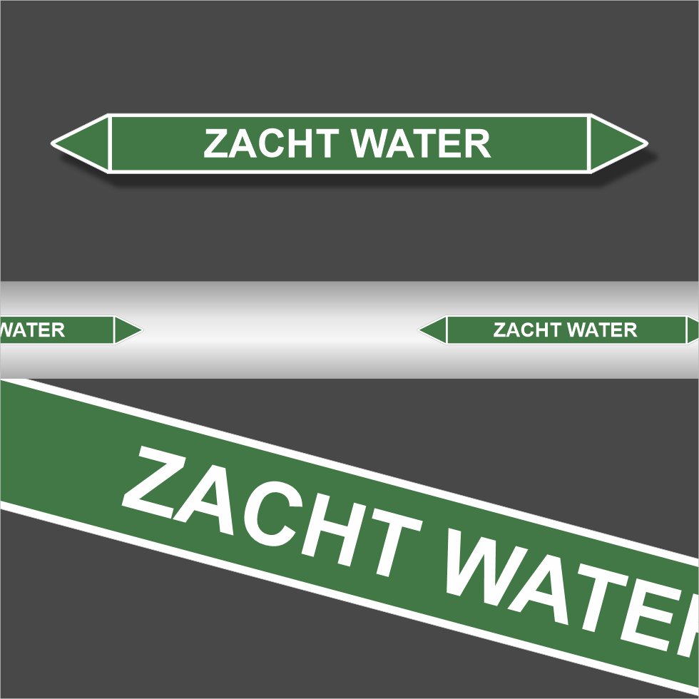 Leidingstickers Leidingmarkering Zacht water (Water) Leidingstickers Leidingmarkering Zacht water (Water)