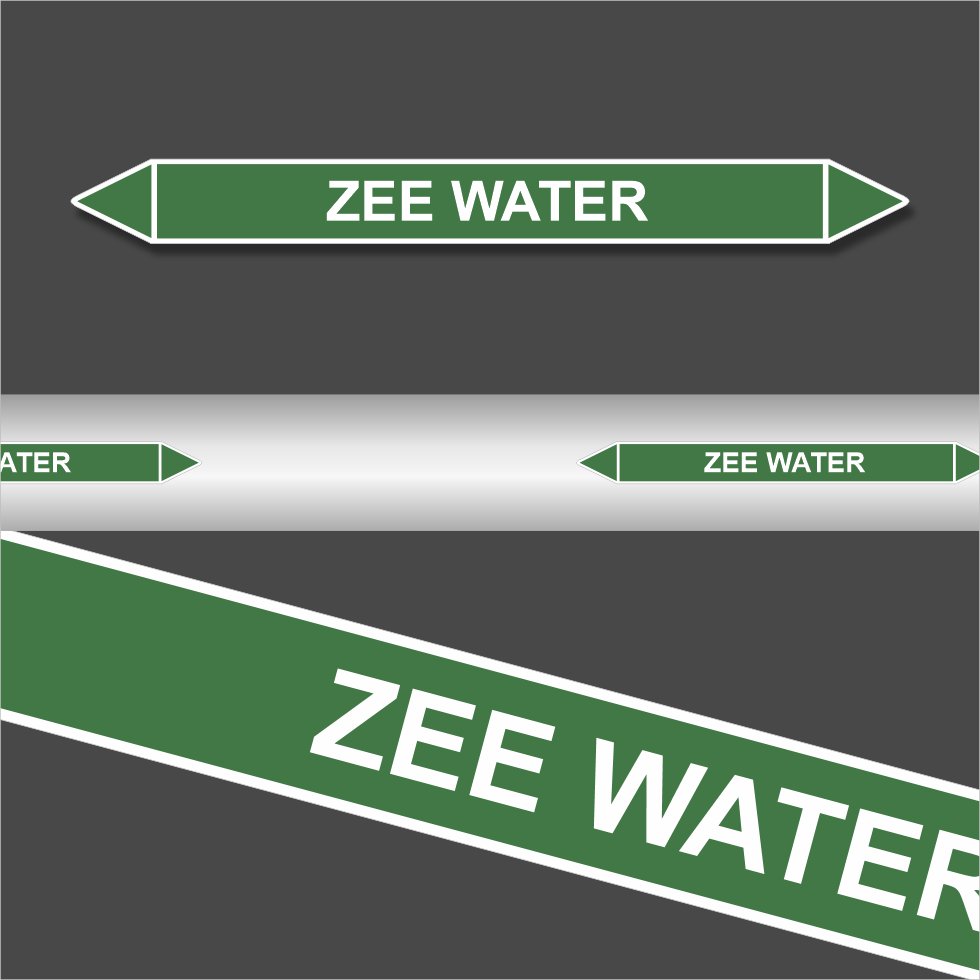 Leidingstickers Leidingmarkering Zee water (Water) Leidingstickers Leidingmarkering Zee water (Water)
