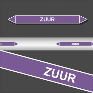 Leidingstickers Leidingmarkering Zuur (Basen)