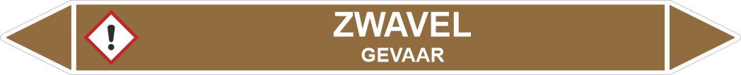 Leidingstickers Leidingmarkering Zwavel (Ontvlambare vloeistoffen)