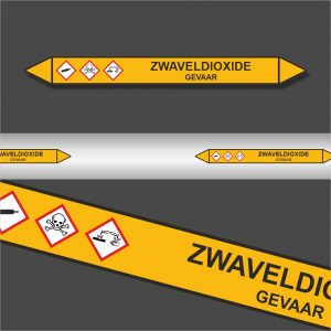 Leidingstickers Leidingmarkering Zwaveldioxide (Gassen)