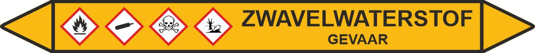 Leidingstickers Leidingmarkering Zwavelwaterstof (Gassen) Leidingstickers Leidingmarkering Zwavelwaterstof (Gassen)