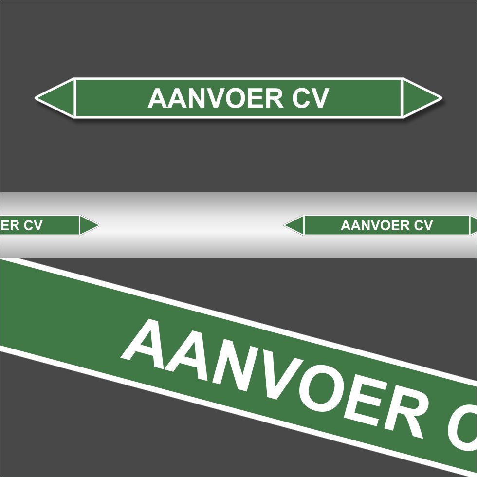 Leidingstickers Leidingmarkering aanvoer CV (Water) Leidingstickers Leidingmarkering aanvoer CV (Water)