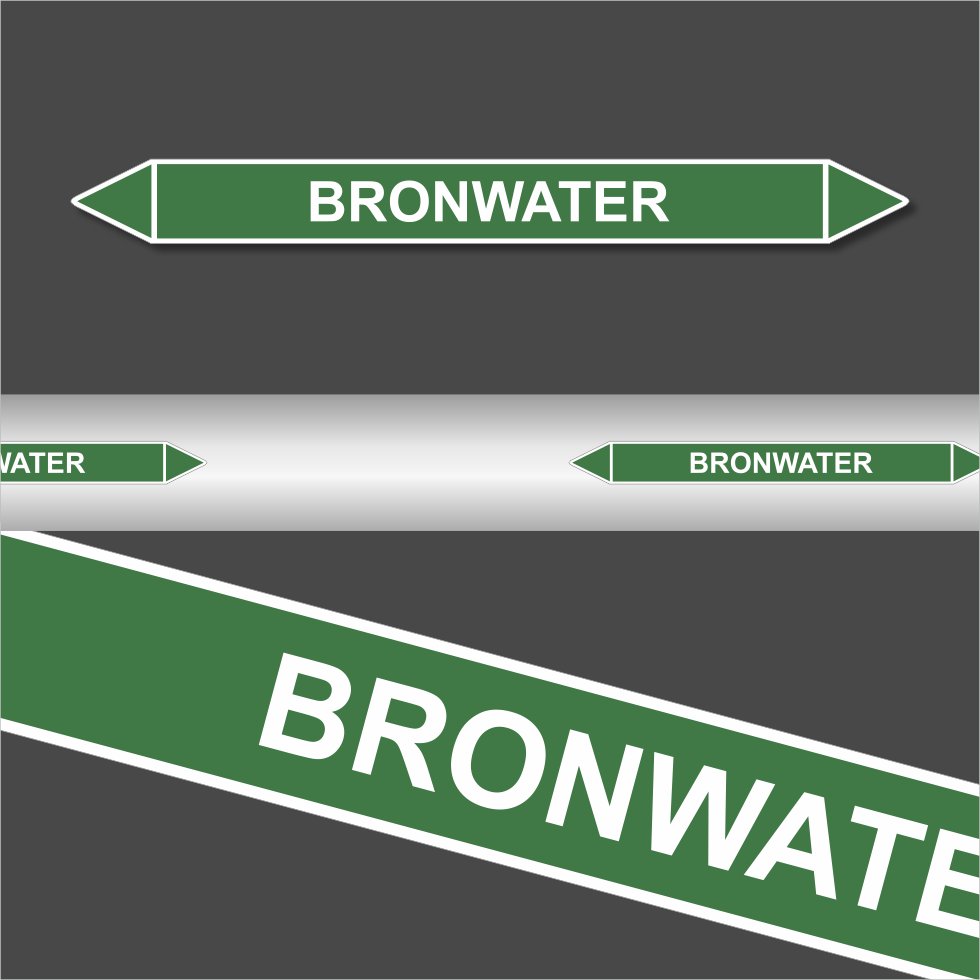 Leidingstickers Leidingmarkering bronwater (Water) Leidingstickers Leidingmarkering bronwater (Water)