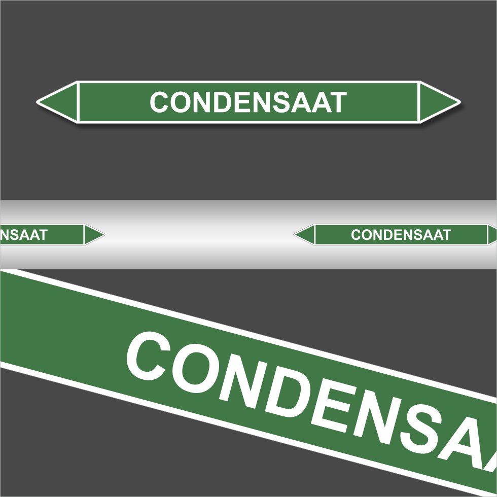 Leidingstickers Leidingmarkering condensaat (Water) Leidingstickers Leidingmarkering condensaat (Water)