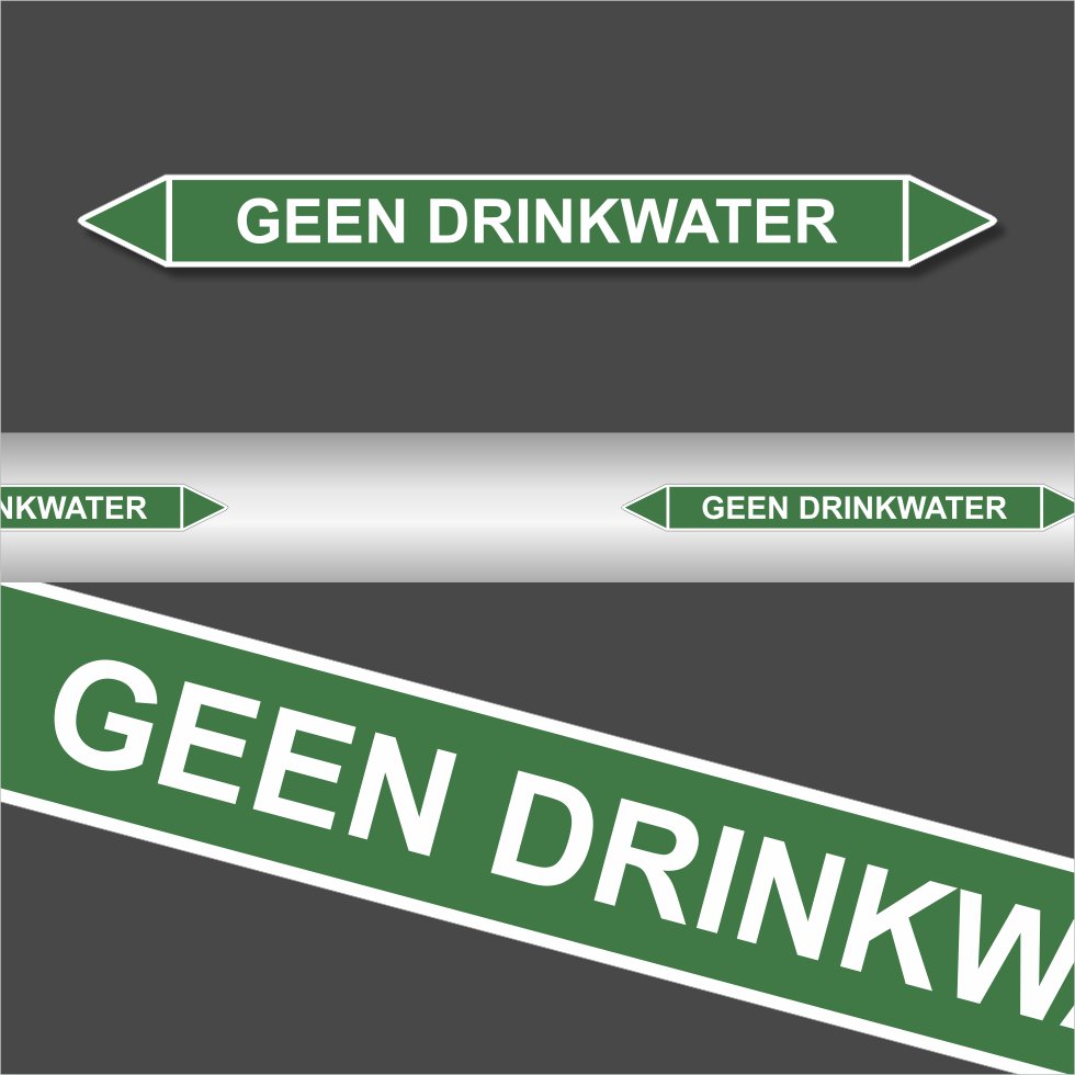 Leidingstickers Leidingmarkering geen drinkwater (Water) Leidingstickers Leidingmarkering geen drinkwater (Water)