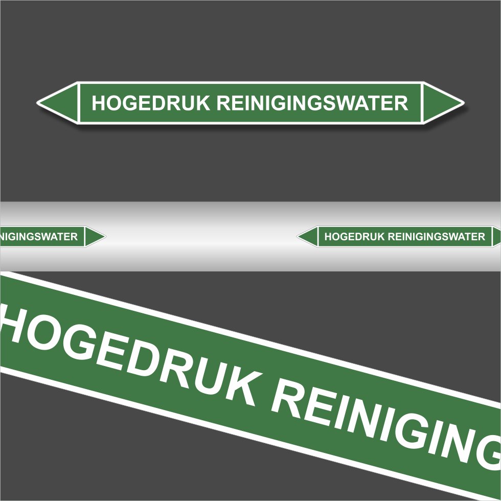 Leidingstickers Leidingmarkering hogedruk reinigingswater (Water) Leidingstickers Leidingmarkering hogedruk reinigingswater (Water)