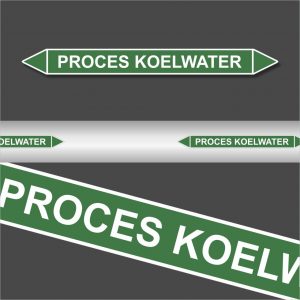 Leidingstickers Leidingmarkering proces koelwater (Water)