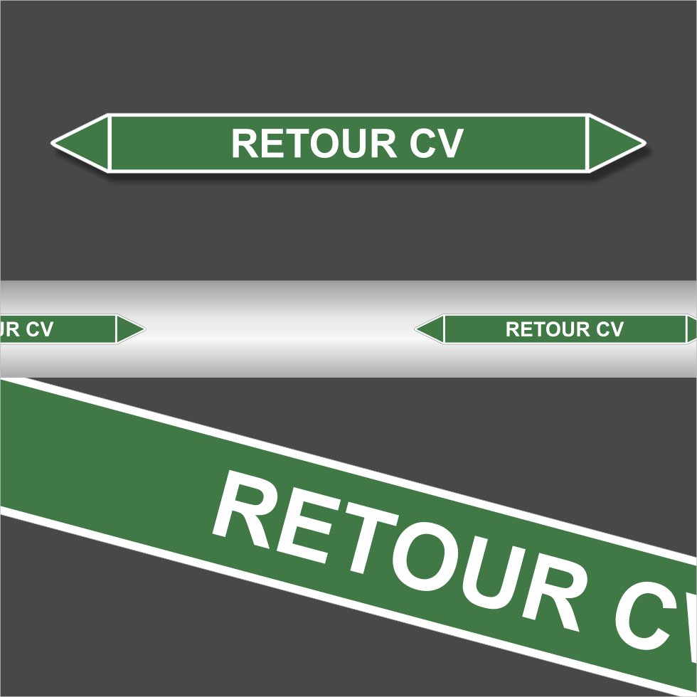Leidingstickers Leidingmarkering retour CV (Water) Leidingstickers Leidingmarkering retour CV (Water)